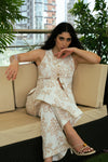 Moonflower Embroidered Cotton Vest and Pant Set