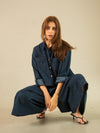 Utility Denim Crop Shirt and Culottes Set