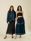 Bleu Rêve Denim Boho Skirt and Top Set