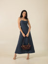 Midnight Tide Cotton Maxi Dress