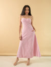 Blush Column Cotton Yarn Dyed Midi Dress