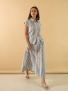 Ikat Stripe Cotton Yarn Dyed Skirt and Top Set